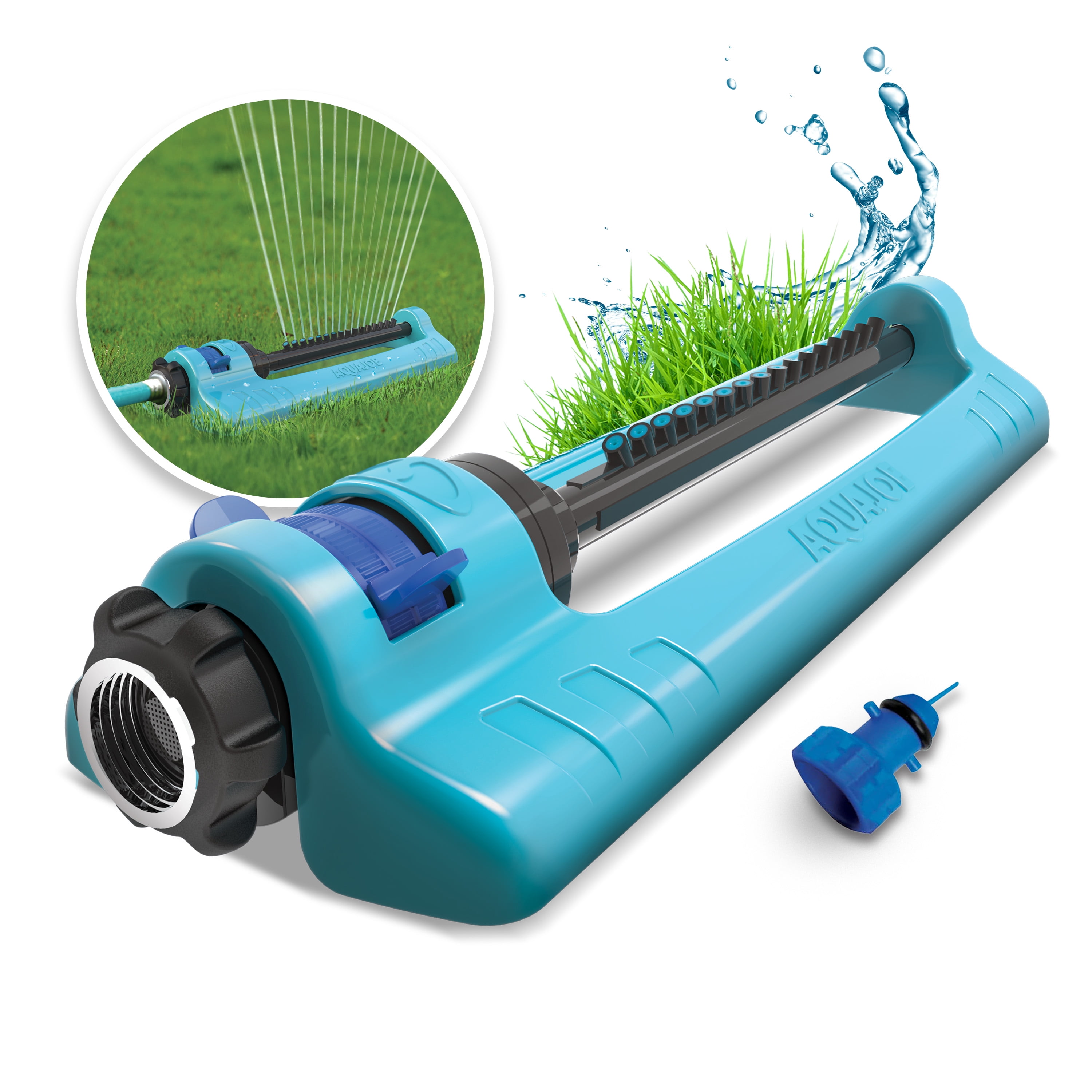 Aqua Joe Oscillating Metal Lawn Sprinkler, Adjustable Coverage