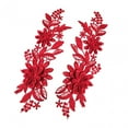 thumbnail image 4 of HILABEE 3x2Pcs Lace Applique Flower Embroidery Applique for Wedding Prom Dress Clothes Red, 4 of 8