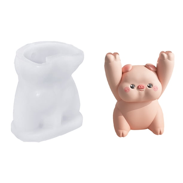 Moldes de animales de motivación, moldes con forma de panda, rana y gato, kit de manualidades de silicona para resina, yeso, letreros motivacionales, molde con clip para mensajes.