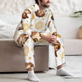 thumbnail image 7 of Honeii Sloth Yoga Pattern Mens Pajamas Set,2pcs Men's Lounge Long Sleeve Sleep Shirt and Pajama Bottoms Sleepwear Set,Mens Pjs Sets-Large, 7 of 7