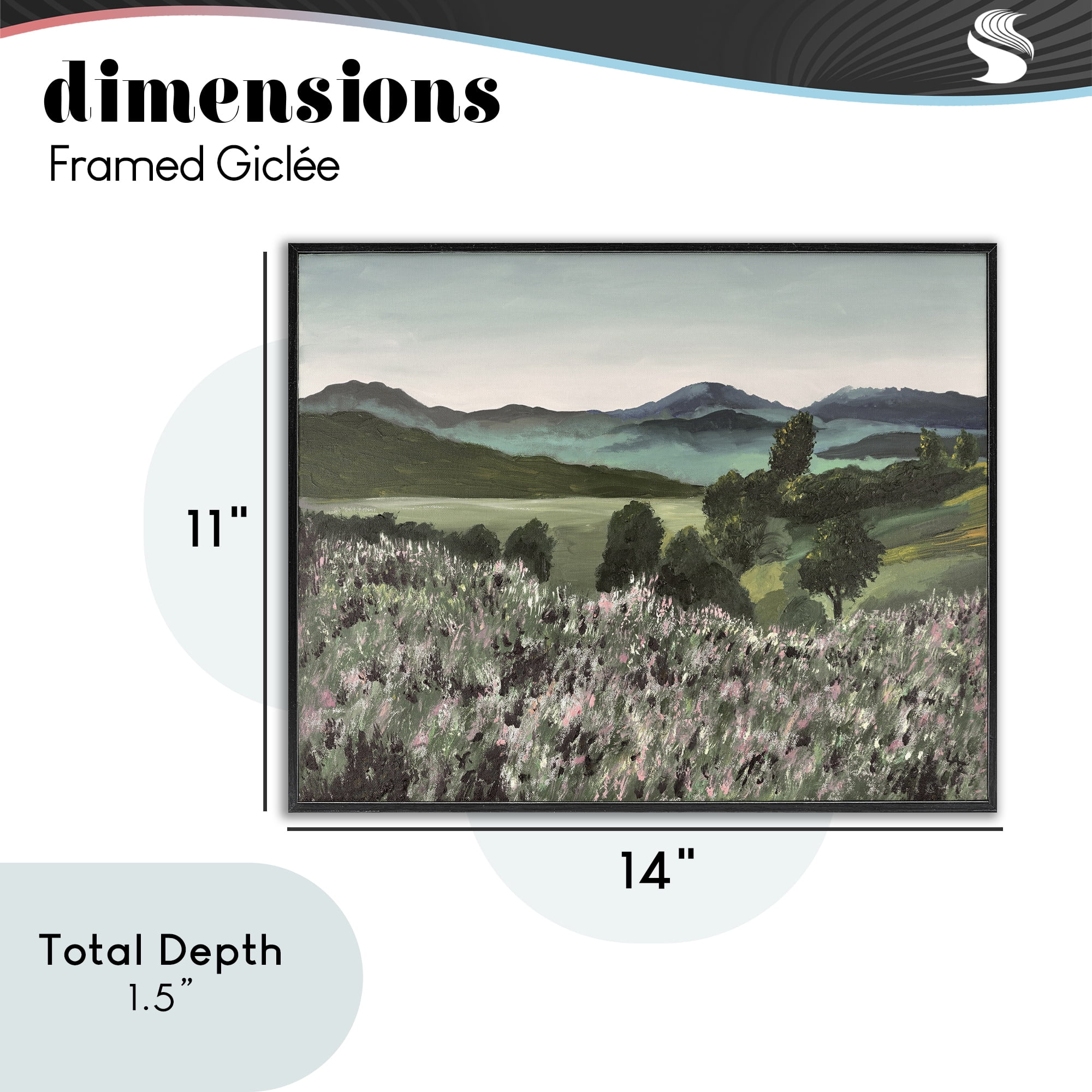 Stupell Industries Windblown Meadow Blooms Black Framed Giclee Art, design by Lee Ann Zirbes