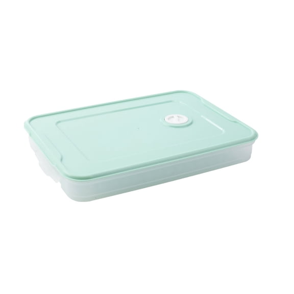 Wosthever Caja de almacenamiento para albóndigas, cajas de plástico apilables de una sola capa, caja para refrigerador de huevos Wonton, Organizadores de utensilios de cocina Verde