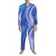 thumbnail image 3 of Balery Swirl Blue And Purple Pijama para Hombre de Dos Piezas con Manga Larga, Conjunto de Dormir y Descanso Suave con Bolsillos-Medium, 3 of 7