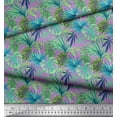 thumbnail image 2 of Soimoi Japan Crepe Satin Fabric Tropical Leaves Print Fabric by The Yard 42 Inch Wide, 2 of 3