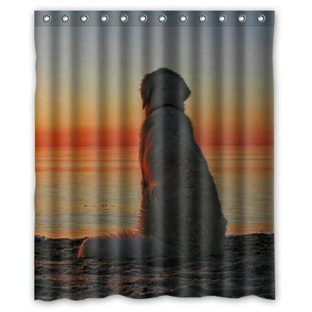 Retriever School Bathroom Accessories - HelloDecor Golden Retrievers Shower Curtain Polyester Fabric Bathroom Decorative Curtain Size 60x72 Inches