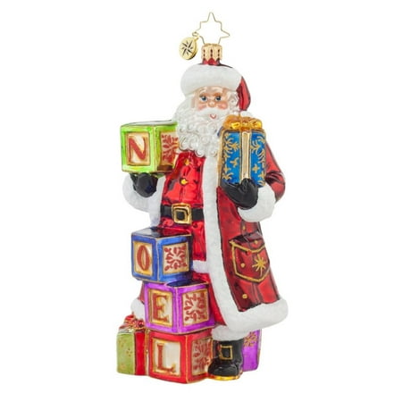 Radko Glass Ornament - Christopher Radko Glass Simply Noel Santa Claus Christmas Ornament #1017618