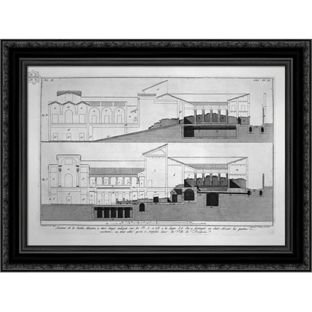 Second floor plan of the three story house 24x20 Black Ornate Wood Framed Canvas Art by Piranesi, Giovanni