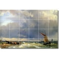thumbnail image 1 of Ceramic Tile Mural-Hermanus Koekkoek Ships Bathroom Tile Mural 30. 72" w x 48" h using (24) 12 x 12 ceramic tiles, 1 of 3