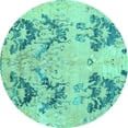 thumbnail image 1 of Ahgly Company Indoor Round Abstract Turquoise Blue Modern Area Rugs, 8' Round, 1 of 4