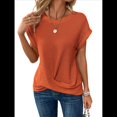 thumbnail image 1 of Camisetas para Mujer, Camisetas Informales con Mangas Murciélago Lisas y Dobladillo Cruzado, Camisetas Ajustadas A Coral M, 1 of 9