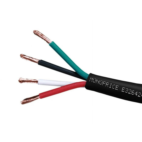 Monoprice Speaker Wire, CL2 Rated, 2-Conductor, 18AWG, 1000ft, Black
