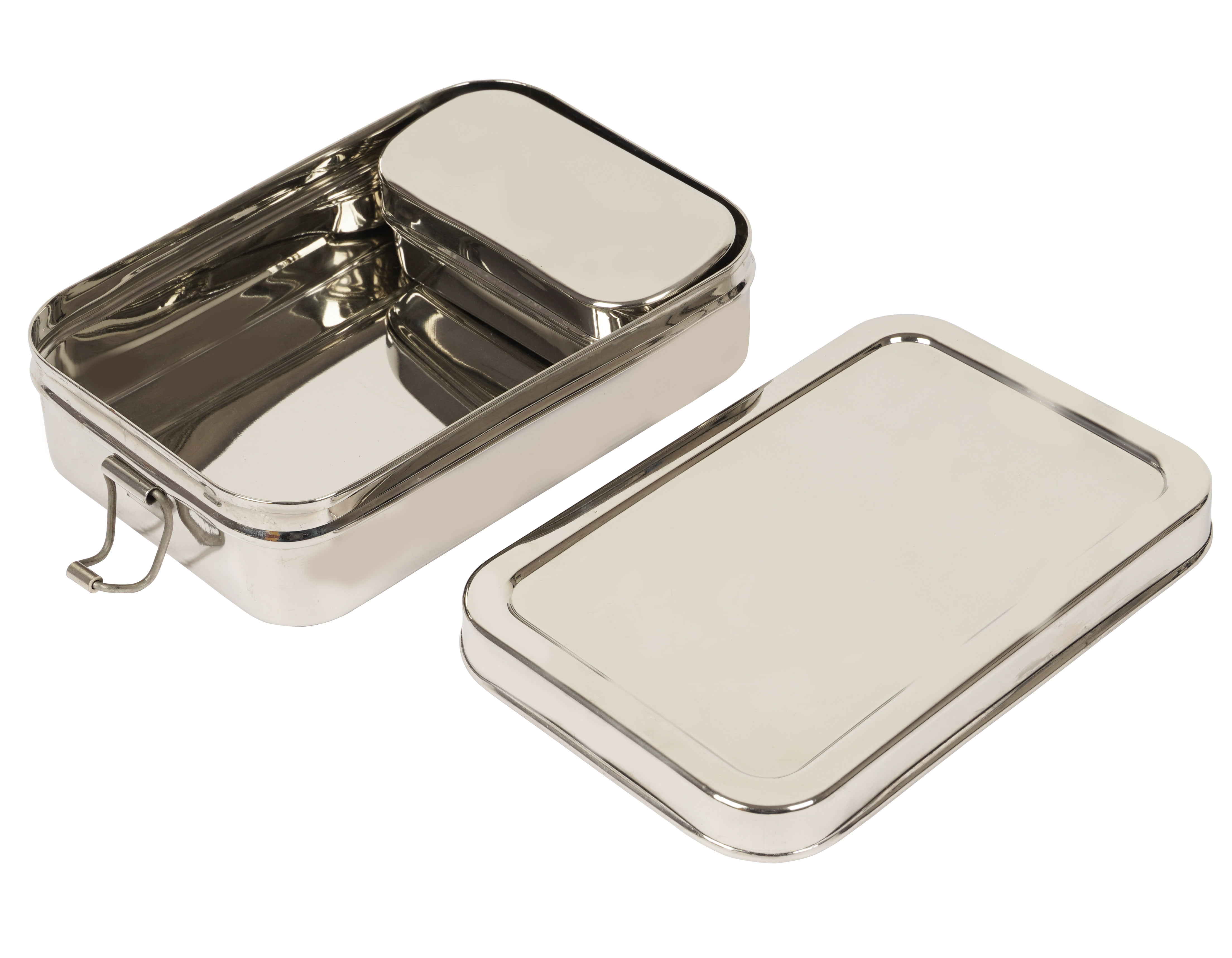 Modinity 3 Grid Lunch Box Stainless Steel Tiffin Box for  Boys, Girls 800ML 3 Containers Lunch Box 
