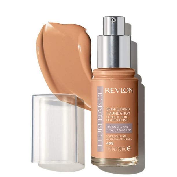 Base de maquillaje líquida Revlon Illuminance 409 Brulee con ácido hialurónico