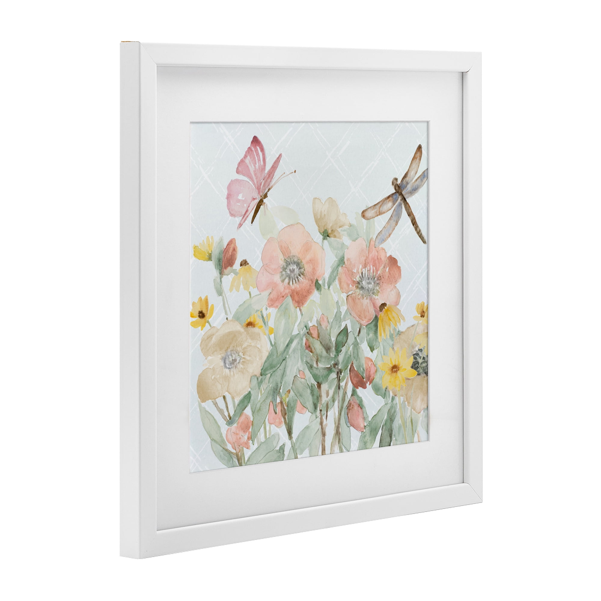 Stupell Industries Garden Joy with Insects White Framed Print Under Glass, design by Lanie Loreth
