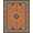 Orange, Pattern 6, variant on Design&I 8'x10' Washable Area Rug Orange Navy Symmetrical Geometric Floral Design Elegant Symmetry with Botanical and Motifs for Living Room, Family Extra Large Skid-Resistant Low Profile
