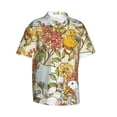thumbnail image 2 of Kll Men'S Hawaiian Shirt Short Sleeve Button Down Beach Shirts-Ducks And Flowers, 2 of 8