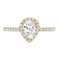 thumbnail image 5 of 0.755 ct Pear Cut White Sapphire Solitaire with Simulated Diamond Accents 18K Yellow Gold Womens Engagement Ring, 5 of 6