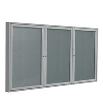 Ghent's Vinyl 48" x 72" 3 Door Enclosed Bulletin Board in Stone