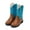 blue brown, variant on Kids Western Boots Girls Cowgirl Boots Unisex-Child Mid Calf Glitter Toddler Cowboy Boot Little Big Kids Western Riding Shoes