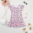 thumbnail image 3 of Actgleam Summer Girls Dress Floral Print Flutter Sleeve A-line Ruffle Sundress,Pink Floral,5-6Y, 3 of 10