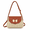 beige, variant on Straw Woven Crossbody Bag Rectangle Summer Beach Shoulder Purse with Leather Flap and Butterfly Lock Accent for Vacation and Daily Styling