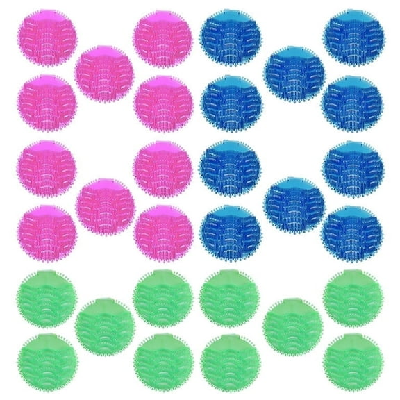 30 Pack Urinal Screen Set, Anti-Splash Urinal Cakes Filter, Portable Toilet Urinal Mats Scent Freshener for Bathroom Hotel Restaurant School Office Gym (Red, Green, Blue)