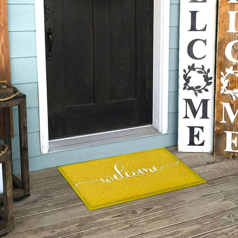 REINDEER FLY Outdoor Doormat, Non Slip Front Doormat Outdoor, Low Profile Entry  Mat Outdoor Welcome Mat, 35x 59, Black 