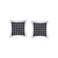 thumbnail image 2 of Bling Jewelry Mens Black Square Kite Shaped CZ Micro Pave Cubic Zirconia Stud Earrings .925 Silver Screw back 7-12MM, 2 of 4