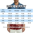 thumbnail image 3 of Men's Glitter Star & Stripe American Flag Hawaiian Shirt - 4-Way Stretch Short Sleeve Patriotic Button Down Red 3XL, 3 of 6