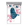 thumbnail image 2 of Saying Bedding Set with Sheet & Covers, Inspire Someone Today Words a Sparrow and Foliage Silhouette, Printed Bedroom Decor 2 Shams, 4 Sizes, Mint Green Vermilion, by Ambesonne, 2 of 3