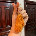 thumbnail image 1 of Fake Cooked Fry Chicken Keychain Simulation Artificial Food Model Fake Food Props Meat For Kitchen Home Party Decoration Market Food Sample Display (1 Pack), 1 of 7