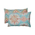 thumbnail image 1 of Pillow Perfect 517230 Mirage & Chevron Plaid Rectangulaire Coussin Set de 2 - Bleu-Orange, 1 of 1