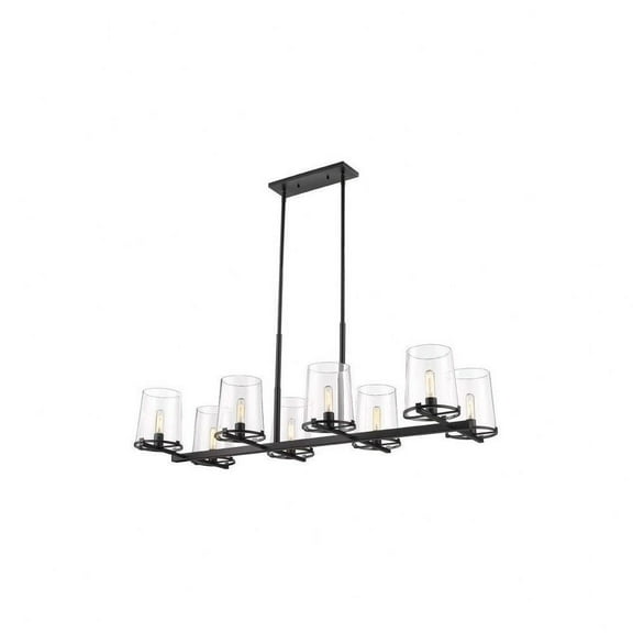 8 Light Chandelier in Transitional Style-10 inches Tall and 22 inches Wide-Matte Black Finish Bailey Street Home 372-Bel-4652210