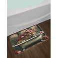 thumbnail image 2 of Ambesonne Leopard Bath Mat, English Roses Wild Animal, 30.2" x 20", Reseda Green and Pink, 2 of 3