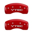 thumbnail image 5 of MGP 4 Caliper Covers Engraved Front & Rear Vtech Red finish silver ch Fits select: 2004-2005 HONDA CIVIC SI, 5 of 6