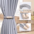 thumbnail image 4 of 4 Pack Strong Magnetic Curtain Tiebacks Boho Decoration Drape Tie Backs Natural Cotton Handmade Double Rope Curtain Holdbacks for Thin or Thick Home & Office Window Drapery (Light Grey), 4 of 5