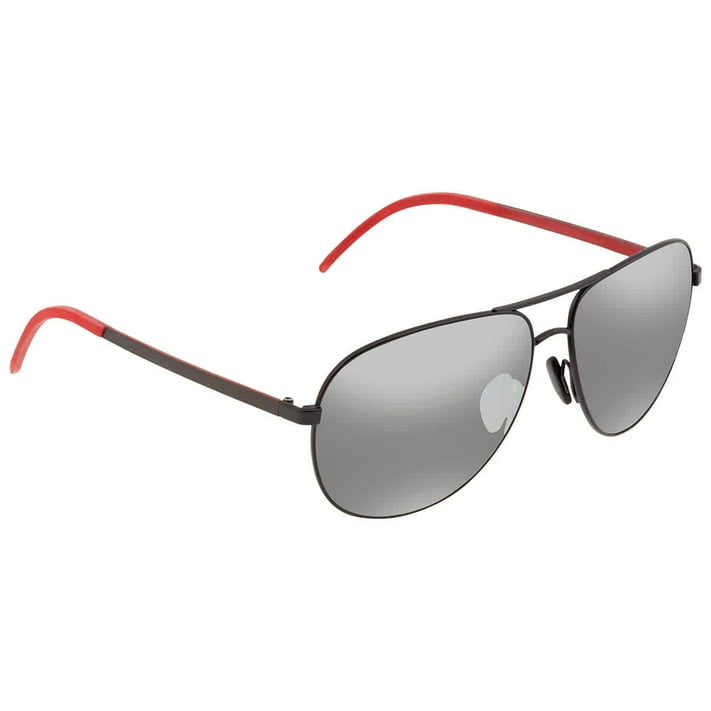 Porsche Design Mercury Silver Mirror Pilot Men's Sunglasses P8651 A 63 ...