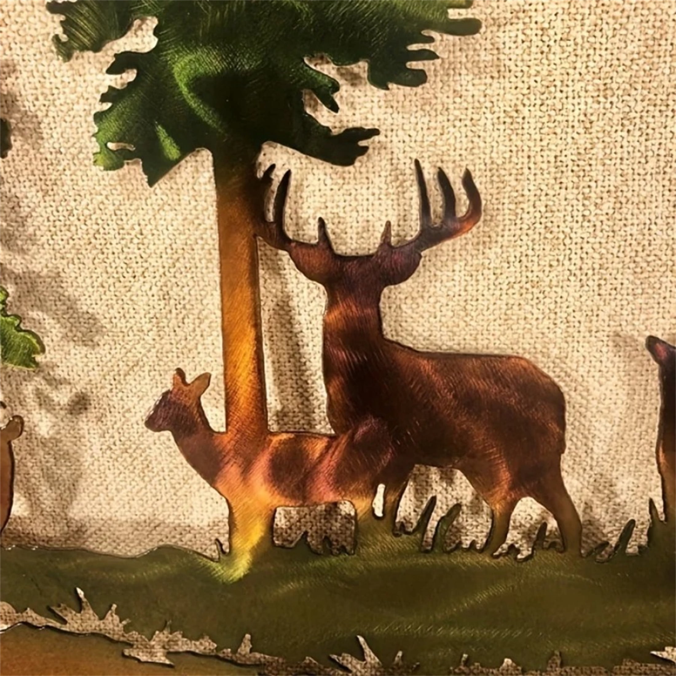 11.81in/14.96in Colorful Metal Art Deers/Bears Wall Decoration Home DecorChristmas Deer Bear Christmas Gift Scene Decoration Iron Crafts Ornaments Hangings