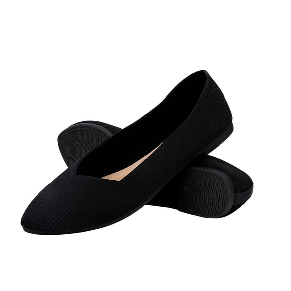 MATEPROX Women's Casual Flats Shoes Comfort Slip on Knit Dress Round Toe Ballet Shoes