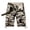White, variant on Men's 100% Cotton Camo Cargo Shorts, Multi Pockets Casual Work Shorts with Belt, Loose Fit Outdoor Knee‑Length Shorts