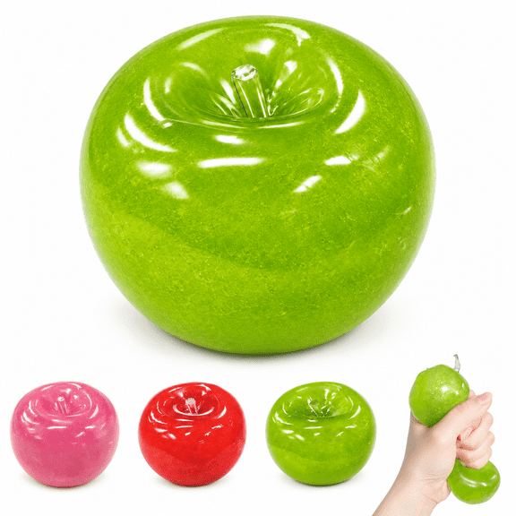 Slushy Apple Squishy, Clear Squishys Apple Stress Ball, Soft Slow Slush Ball Squishy,Stress Relief Toy for Adult use in Offices and Homes (Green)