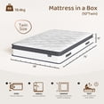 thumbnail image 4 of Bezzze 10 inch Twin Size Mattress, Hybrid Mattress in a Box, Individually Pocket Springs & Breathable Memory Foam, Medium Firm, CertiPUR-US Certified, 4 of 10