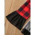 thumbnail image 6 of Qiylii Toddler Girls Christmas Outfits Santa Printed Tops+Flared Trouser, 6 of 9