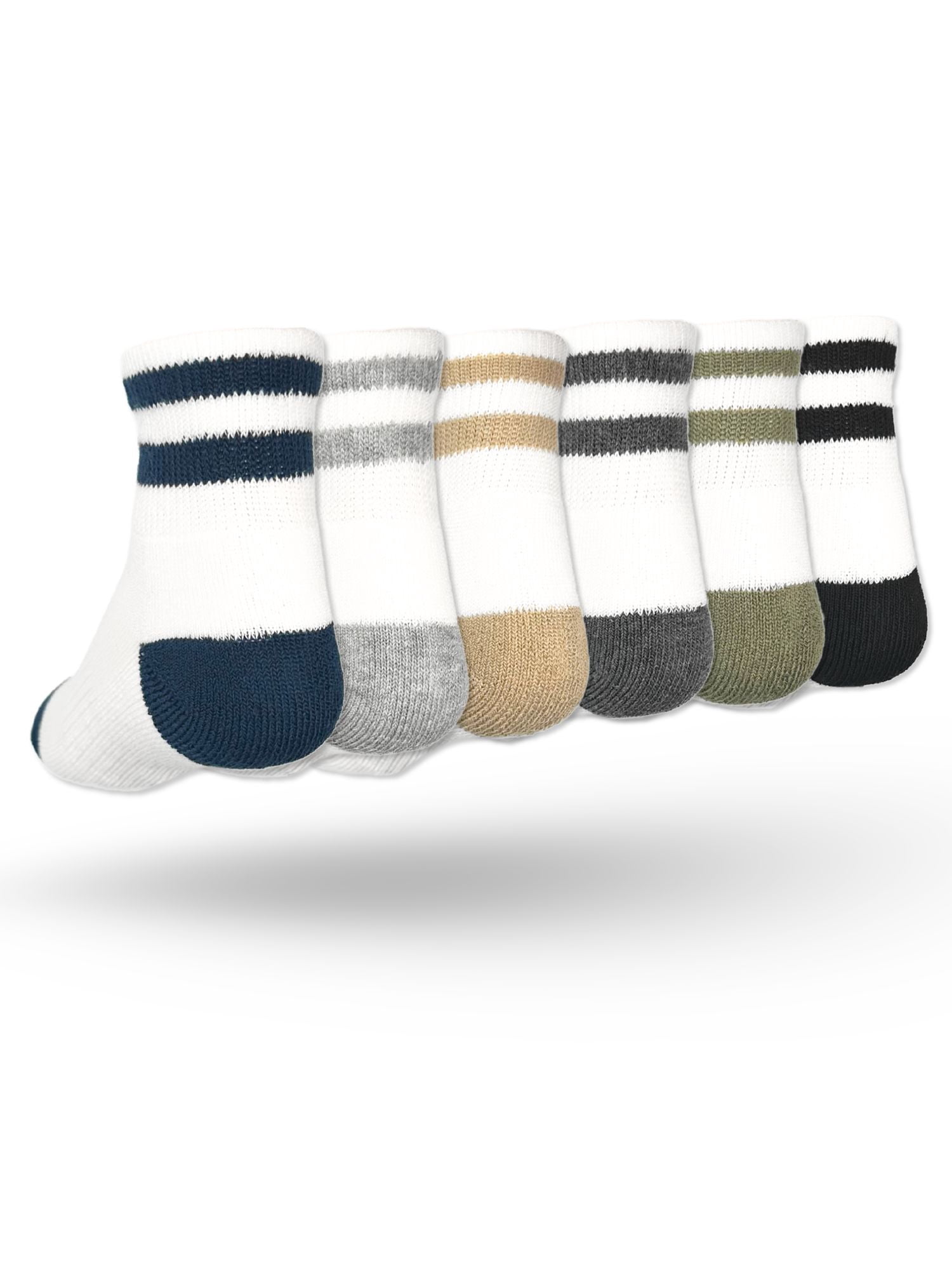 Wonder Nation Boys Sport Ankle Socks, 6-Pack, Sizes S-L