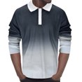 thumbnail image 1 of Cathalem Long Sleeve Polo Comfortable Fit Collared Shirt,White XXXXL, 1 of 4