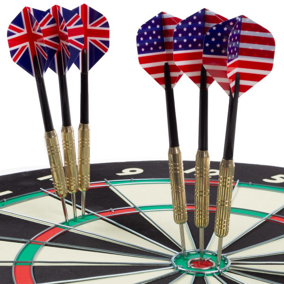 Trademark Games Paper Wound Dart Board with Six 17g Brass Tipped Darts