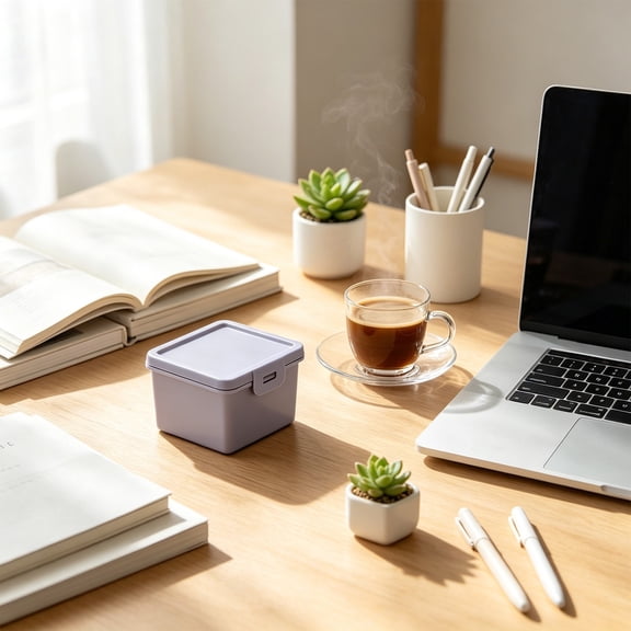 Stackable Storage Box, Buckled Lid Organizer, Macaron Desktop Bin, Ample Interior Space and Secure Closure Design for Tapes Stickers, Small Decorations, and Desk Supplies.