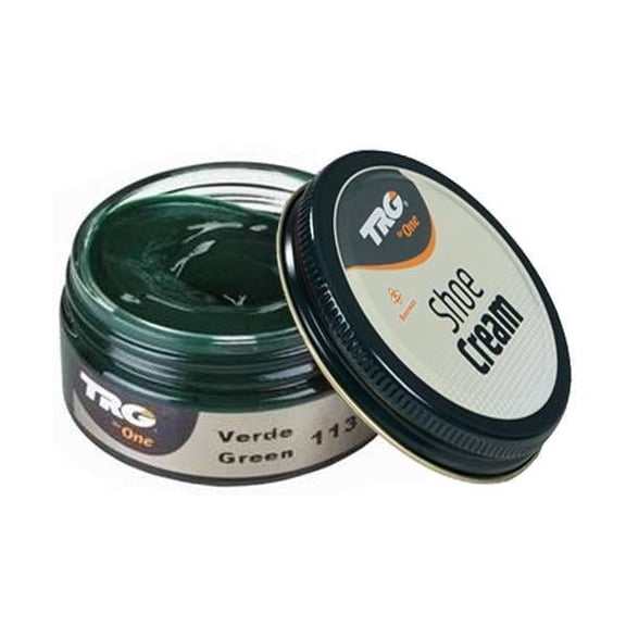 TRG Green Shoe cream with beeswax, one of the best shoe polishes that nourishes, maintains, shines and enhances the color of leather shoes and leather boots.