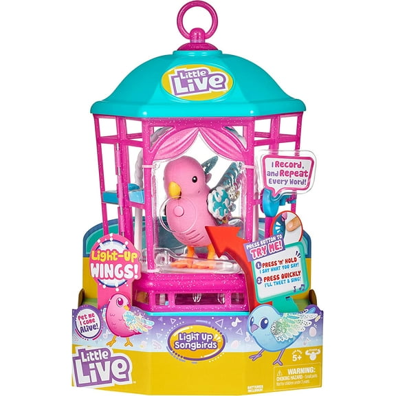 Little Live Pets Bird with Cage - Rainbow Glow - Styles May Vary