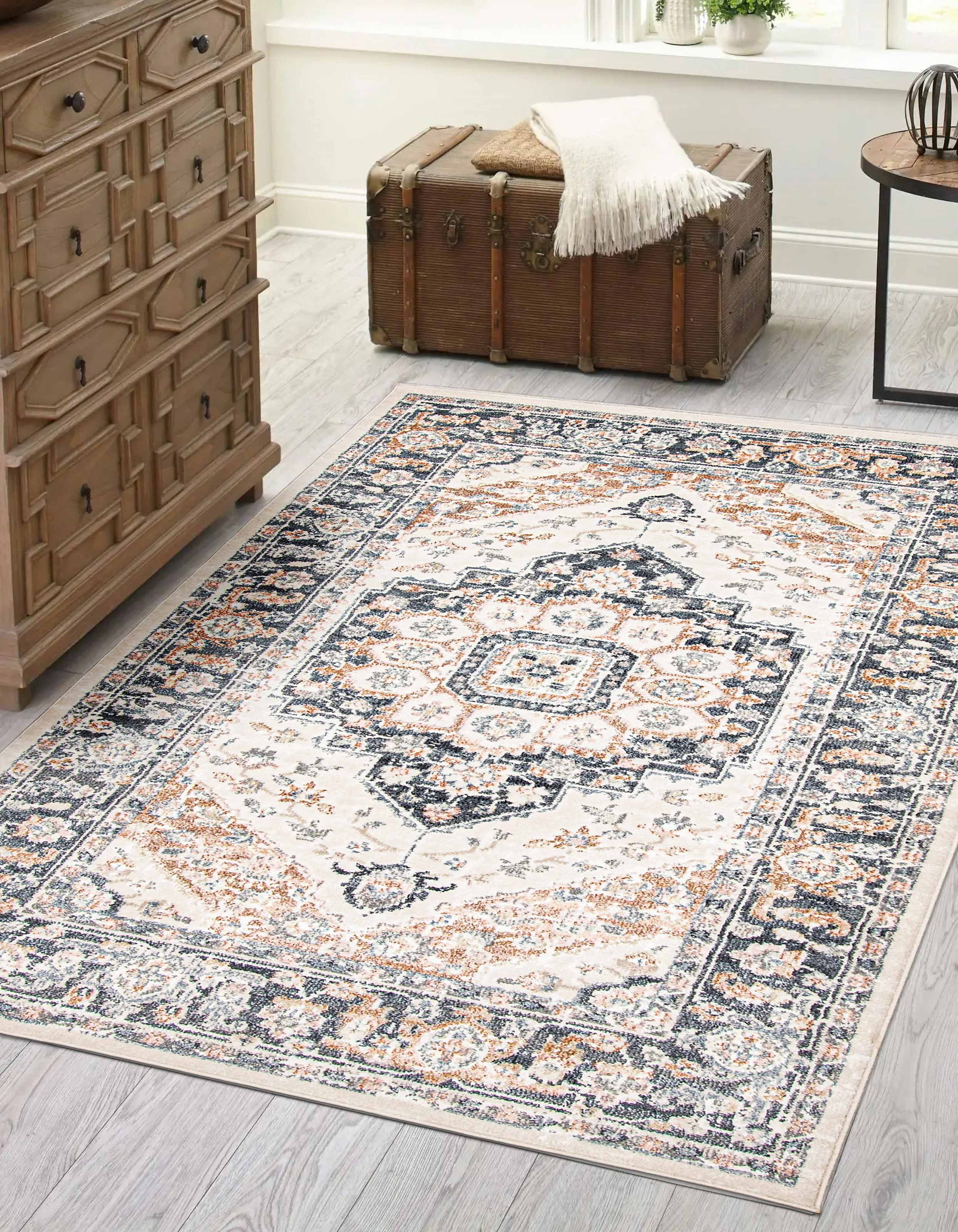 ECARPET Heriza Traditional Area Rug for Living Room, Bedroom, Dining Room, Entrance, Hallway and More.